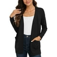 thumbnail image 1 of Uvplove Women's Long Sleeve Open Front Knit Cardigan Sweater with Pockets Black-XL,S-2XL, 1 of 12