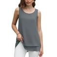 thumbnail image 1 of Uvplove Women's Sleeveless Chiffon Tank Top Double Layers Casual Blouse Tunic,Grey,2XL, 1 of 10