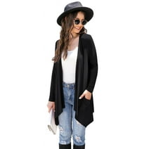 Uvplove Women's Spring Lightweight Long Sleeve Knit Cardigan with Pockets,US Large in Black