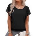 thumbnail image 1 of Uvplove Women's Summer Loose Casual Short Sleeve Chiffon Top T-Shirt Blouse, 1 of 14