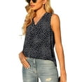thumbnail image 1 of Uvplove Women's Summer Sleeveless Chiffon Tank Tops Loose Casual V Neck Shirt Black Dot S-2XL, 1 of 7