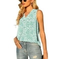 thumbnail image 1 of Uvplove Women's Summer Sleeveless Chiffon Tank Tops Loose Casual V Neck Shirt Leaves Print S-2XL, 1 of 7