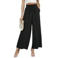 thumbnail image 1 of Uvplove Women's Wide Leg Trousers Palazzo Pants Drawstring Waist Summer Loose Trousers with Pockets Black-M, 1 of 14