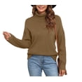 thumbnail image 1 of Uvplove Womens 2025 Fall Casual Turtleneck Batwing-Sleeved Chunky Ribbed Knit Tunic Sweaters in Pullover Style, 1 of 7