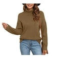 thumbnail image 1 of Uvplove Womens 2025 Fall Casual Turtleneck Batwing-Sleeved Chunky Ribbed Knit Tunic Sweaters in Pullover Style, 1 of 7