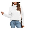 thumbnail image 1 of Uvplove Womens 2025 Fall Casual Turtleneck Batwing-Sleeved Chunky Ribbed Knit Tunic Sweaters in Pullover Style, 1 of 7