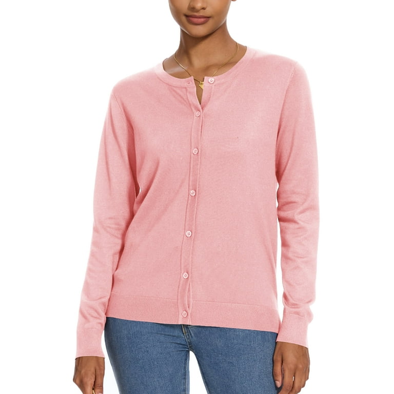 Pink button down sweater discount