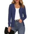 thumbnail image 1 of Uvplove Womens Casual Long Sleeve Cardigan Button Down Soft Open Front Knit Sweater,Navy Blue,M-3XL, 1 of 8