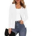 thumbnail image 1 of Uvplove Womens Casual Long Sleeve Cardigan Button Down Soft Open Front Knit Sweater,White,M-3XL, 1 of 8
