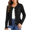 thumbnail image 1 of Uvplove Womens Cardigan Button Down Long Sleeve Soft Knit Crew Neck Sweater,Black,M-3XL, 1 of 8