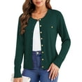thumbnail image 1 of Uvplove Womens Cardigan Button Down Long Sleeve Soft Knit Crew Neck Sweater,Dark Green,M-3XL, 1 of 8