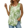 thumbnail image 1 of Uvplove Womens Summer Tank Tops Sleeveless Chiffon Blouse Loose Round Neck Casual Shirts,Leaves Green,S, 1 of 10