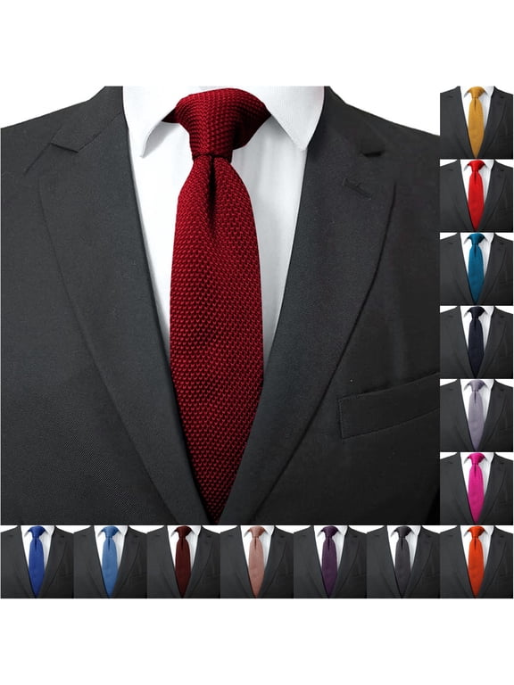 Uvwlwu Men's Slim Knit Tie Classic Textured Versatile Necktie for Wedding Business formal Occasions,RD2,One Size