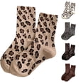 thumbnail image 1 of Uvwlwu Women Crew Socks Leopard Print Soft Breathable Stretchy Mid Calf Novelty Socks for Daily Casual Street Matching Outfits,One Size, 1 of 4