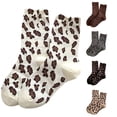 thumbnail image 1 of Uvwlwu Women Crew Socks Leopard Print Soft Breathable Stretchy Mid Calf Novelty Socks for Daily Casual Street Matching Outfits,One Size, 1 of 4