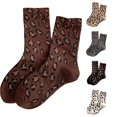 thumbnail image 1 of Uvwlwu Women Crew Socks Leopard Print Soft Breathable Stretchy Mid Calf Novelty Socks for Daily Casual Street Matching Outfits,One Size, 1 of 4