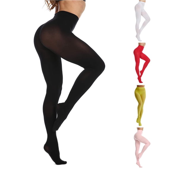 Uvwlwu Women Semi Opaque Soft Footed Full Length Stretch Pantyhose High Waist Tights for Daily Office Casual Evening Occasions,Black,One Size
