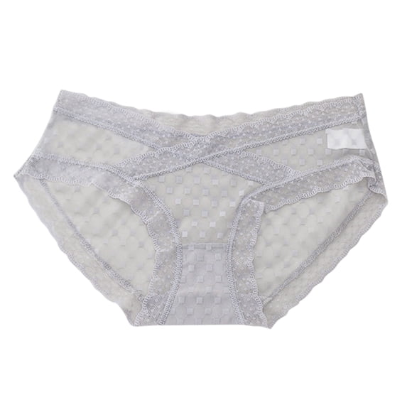 Lace Trimming Pattern Uvwlwu Women's Low Waist Bikini Panty Crisscross Front Mesh Geometric ...