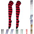 thumbnail image 1 of Uvwlwu Women's Striped Over The Knee Stockings Soft Stretchy Knit Hosiery for Holiday Cosplay Themed Party Skirt Outfit Festival Dress Up,,One Size, 1 of 4