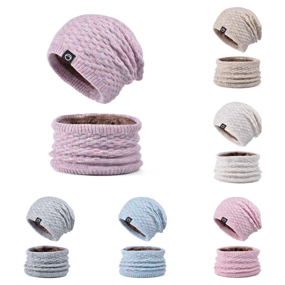 Coldd Pics Uvwlwu Women's Winter Slouchy Knit Beanie And Neck Gaiter Set Plush ...