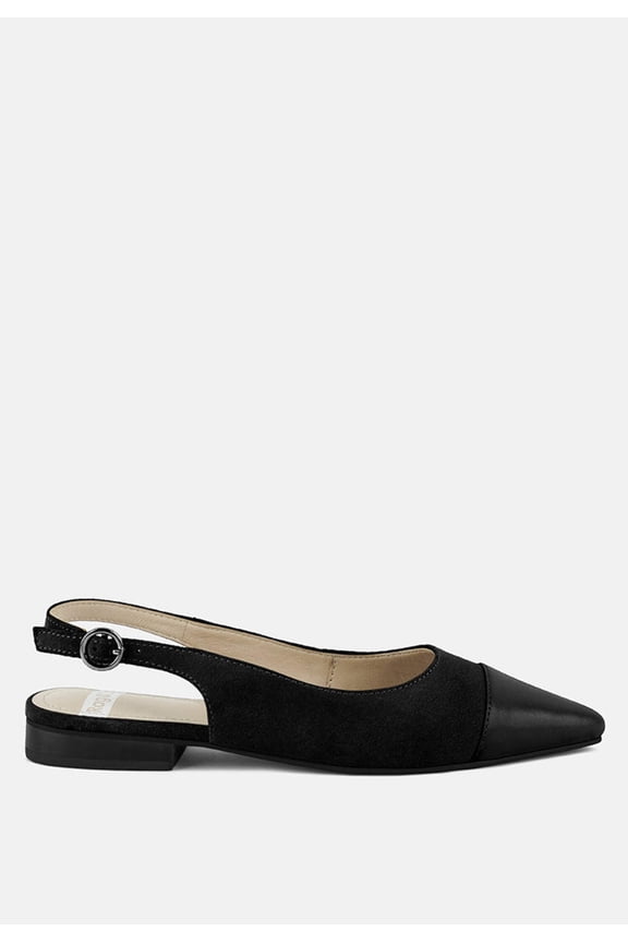 Uwaha Genuine Leather Real Suede Slingback Flats