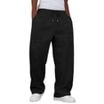 thumbnail image 1 of Uwinwear Baggy Sweatpants Men Casual Drawstring Waist,Elastic Waist Trousers Straight Leg Sweat Pants for Mens Loose Fit Joggers Sweatpants with Pockets,Black,XXXL, 1 of 6