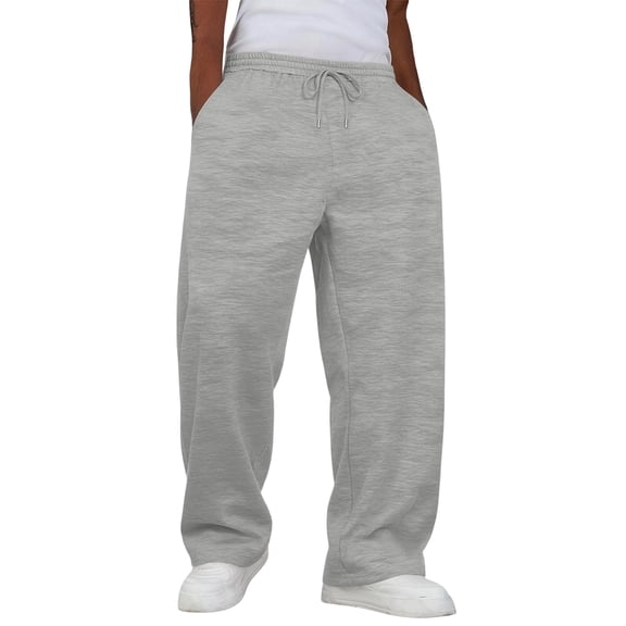 Uwinwear Baggy Sweatpants Men Casual Drawstring Waist,Elastic Waist Trousers Straight Leg Sweat Pants for Mens Loose Fit Joggers Sweatpants with Pockets,Light Gray,S