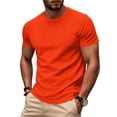 thumbnail image 1 of Uwinwear Men's Athletic Washed T-Shirts Basic Crew Neck Tees Tops Causal Distressed Cotton T Shirts Summer Breathable Tees,Orange,XL, 1 of 6