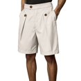 thumbnail image 1 of Uwinwear Men's Baggy Wide Leg Casual Shorts Pleated Dress Business Elastic Waist Summer Lightweight Shorts with Pockets, 1 of 6