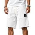 thumbnail image 1 of Uwinwear Men's Corduroy Shorts Elastic Waist Drawstring Cargo Short Multi-Pocket Lightweight Summer Casual Beach Shorts White 5XL, 1 of 5