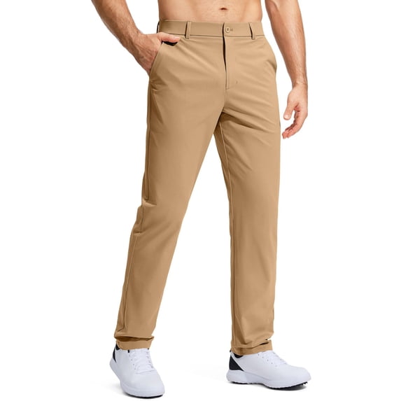 Uwinwear Men's Golf Pants Stretch Work Dress Comfy Pants Lightweight Quick Dry Long Pants Casual Trousers with Pockets,Khaki,S