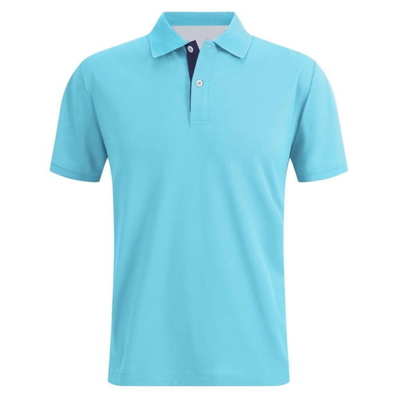 Uwinwear Men's Golf Shirts Dry Fit Moisture Wicking Performance Short Sleeve Collared Polo Shirts for Casual Athletic Business Summer Outdoor Casual Top,Sky Blue,XXXL