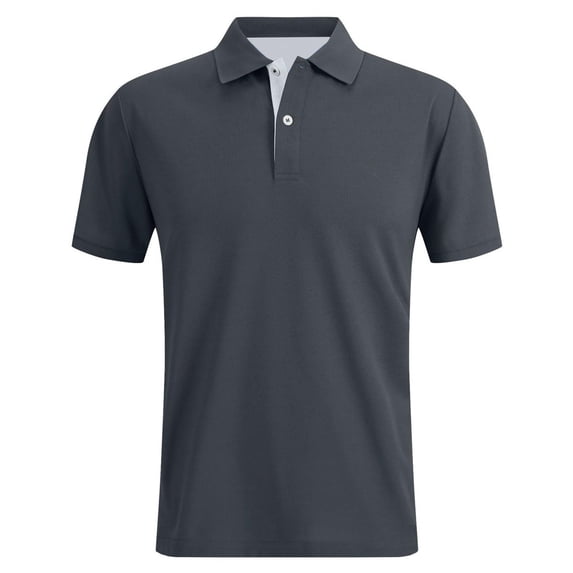 Uwinwear Men's Golf Shirts Dry Fit Moisture Wicking Performance Short Sleeve Collared Polo Shirts for Casual Athletic Business Summer Outdoor Casual Top,Dark Gray,L