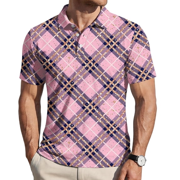 Uwinwear Men's Polo Shirts Short Sleeve Casual Polo T Shirt Color Block Slim Fit Golf Shirts Big and Tall Summer Tops,Gray,M