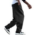 thumbnail image 1 of Uwinwear Men's Track Sweatpants, Open Bottom Elastic Waist Casual Workout Pants Elastic Drawstring Long Pants Casual Loose Fit Trousers,Black,M, 1 of 4