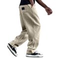 thumbnail image 1 of Uwinwear Men's Track Sweatpants, Open Bottom Elastic Waist Casual Workout Pants Elastic Drawstring Long Pants Casual Loose Fit Trousers,Khaki,XL, 1 of 4