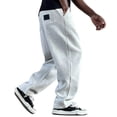 thumbnail image 1 of Uwinwear Men's Track Sweatpants, Open Bottom Elastic Waist Casual Workout Pants Elastic Drawstring Long Pants Casual Loose Fit Trousers,Light Gray,L, 1 of 4