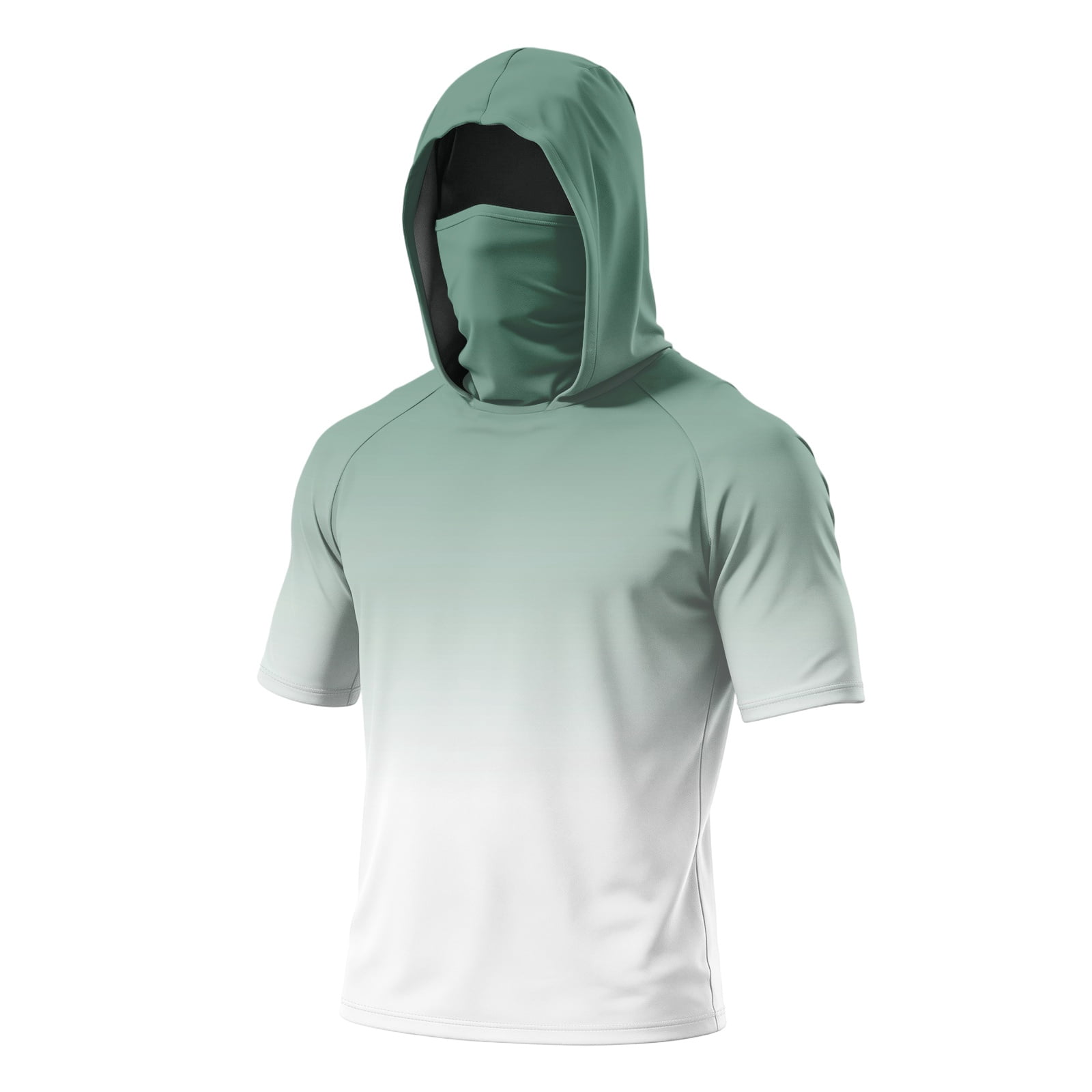 Uwinwear Men's UPF 50+ Sun Protection Hooded Shirt with Integrated Face ...