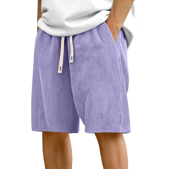 Uwinwear Mens Corduroy Shorts Casual Elastic Waist Drawstring Summer Beach Loose Fit Shorts Big And Tall Short Pants with Pockets