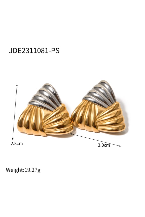 Uworld Best-Selling Waterproof 316L Stainless Steel Metal Geometric Personalized Daily Stud Earrings Gold Color Tarnish Jewelry