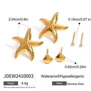 Uworld Exquisite 3-Pair Earring Set Shell Starfish Ear Studs Stackable Earrings Party Gift Womens Accessories