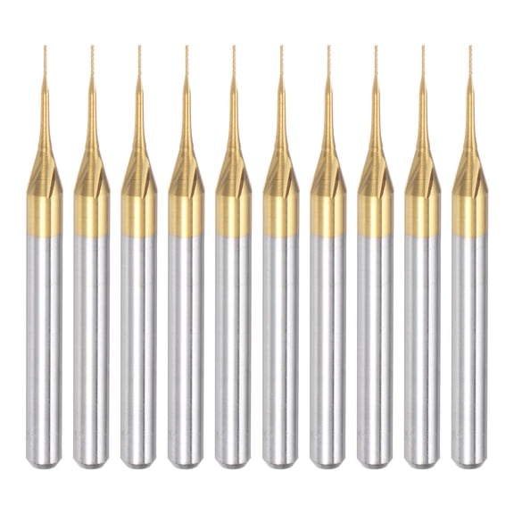 Uxcell  0.012'' Coat Carbide End Mill Engraving Milling Cutter CNC Router Bits Titanium Silver Tone 10Pcs