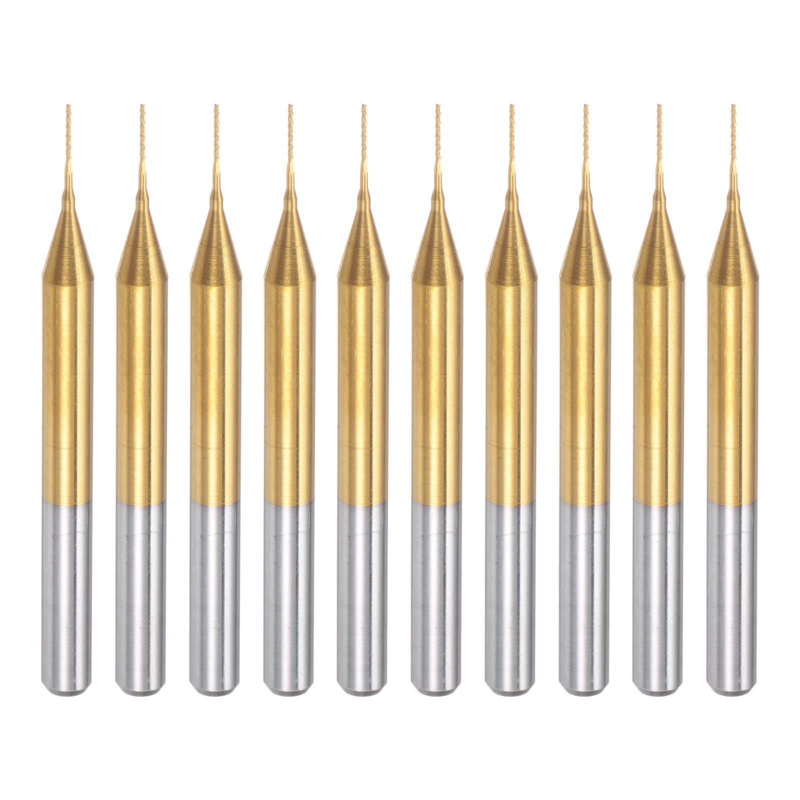 Uxcell  0.016'' Coat Carbide End Mill Engraving Milling Cutter CNC Router Bits Titanium Silver Tone 10Pcs