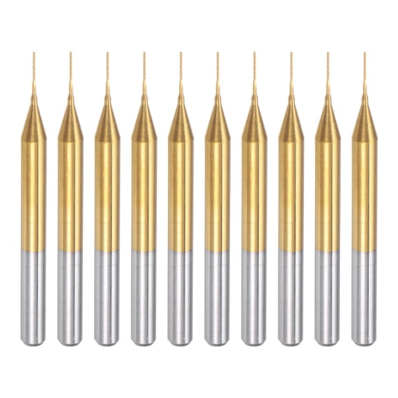 Uxcell  0.016'' Coat Carbide End Mill Engraving Milling Cutter CNC Router Bits Titanium Silver Tone 10Pcs