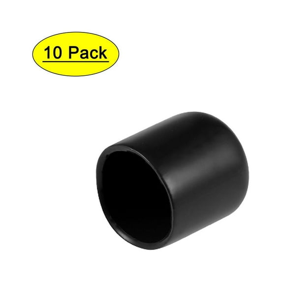 Uxcell Rubber End Caps Round End Cap Cover Vinyl Screw Thread Protector Black 15mm