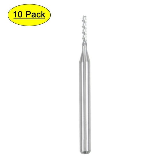 Uxcell 0.05'' x 0.28'' End Mill Engraving Milling Cutter CNC Router Bits Carbide Silver Tone 10Pcs