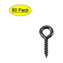 Uxcell 0.05"x0.39" Small Screw Eye Hooks Self Tapping Screws Carbon Steel Black 80Pcs