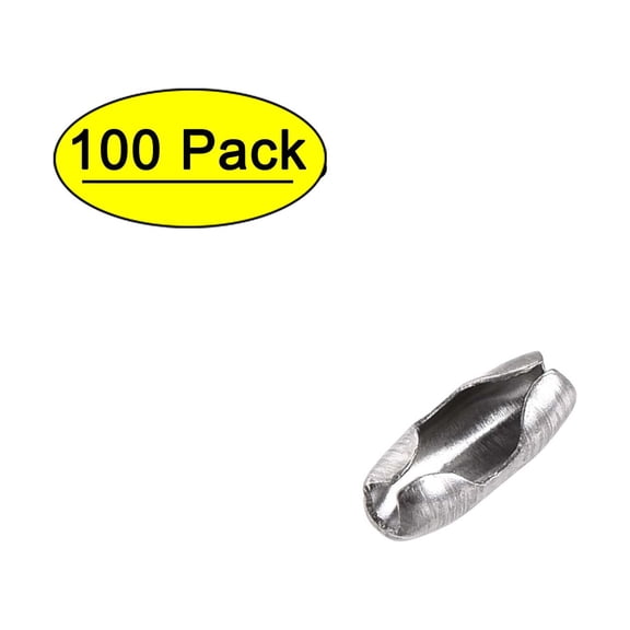 Uxcell 0.08" Ball Chain Connector 304 Stainless Steel Silver Tone 100pcs
