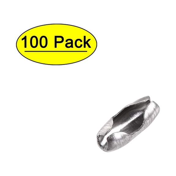Uxcell 0.08" Ball Clasp Ball Chain Connector 304 Stainless Steel Silver Tone 100pcs