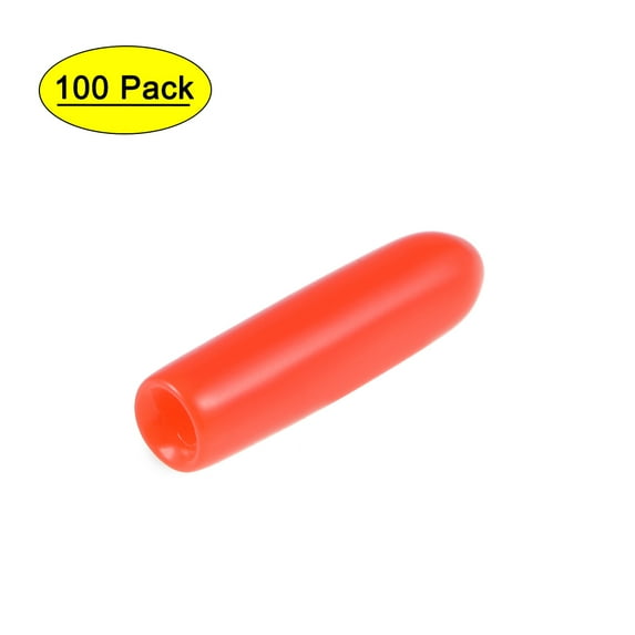 Uxcell 0.08'' Vinyl Round Caps Cover Screw Thread Protector Rubber Red 100pcs
